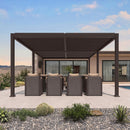 PURPLE LEAF 13' x 20' Louvered Pergola Outdoor Adjustable Louvre Shade Modern Patio Aluminum Pergola with Retractable Roof for Deck Backyard Garden Hardtop Gazebo