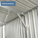 Dark Grey Outdoor Storage shed 20x10 feet, Outdoor carport, Metal Garden shed, Backyard Utility Room Building, with 2 Doors and 4 Ventilation Openings