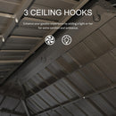 Domi 6x10FT Hardtop Grill Gazebo, BBQ Gazebo with Double Galvanized Steel Roof, 2 Storage Cabinets and Ceiling Hooks, Outdoor Grill Shelter for Backyard, Lawn and Garden(Brown)