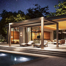 Jolydale Louvered Pergola 10' x 12' Outdoor Aluminum Pergola with Adjustable Top for Decks, Gardens and Backyards, Gray