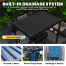 UPHYB 8x5 Louvered Pergola, Aluminum BBQ Pergola, Hardtop Gazebo for Outdoor Grill, Adjustable Rainproof Roof, Pergolas for Patio, Black