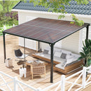 Yalissey 10'×14' Patio Gazebo with Waterproof Fuzzy Strip, Innovative Base Support Pergola, Wall Mounted Gazebo for Backyard, Decks, Garden