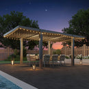 MELLCOM Louvered Pergola 10x18, Modern Aluminum Pergola with Adjustable Roof, Outdoor Shade Structure with Integrated Drainage System, Hardtop Gazebo Carport for Patio