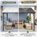 Aoxun 10' x 14' Lean to Gazebo, Upgraded Hardtop Outdoor Pergola with Sloping Galvanized Steel Roof, Large Wall-Mounted Heavy Duty Awnings for Patio, Backyard, Deck, Porch (Black)