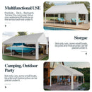 Shintenchi Carport 12' x 20' Heavy Duty Portable Garage, Car Port Canopy with Side-Opening Removable Door & Roll-Up Windows, Car Canopy for Truck,Car,Boat,Motorcycle,White