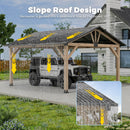 LVUYOYO 13' x 15' Wood Gazebo, Outdoor Hardtop Gazebo, Galvanized Steel Gable Roof Pergola, Outdoor Pavilion for Patio, Backyard, Garden, Deck