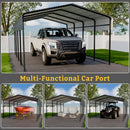 HEYTOWN Metal Carport 10 * 15 FT with Enhanced Base Heavy Duty Garage with Galvanized Steel Roof Multi-Use Shelter Outdoor for Car, Pickup, Boat and Tractors