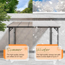 Crownland 10'x10' Outdoor Gazebo Hardtop, Wall-Mounted Lean-to Gazebo with Dewatering Hole, Large Outdoor Pergola Awning, Waterproof for Deck, Backyard, Garden, Porch