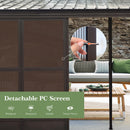 Domi 12x20FT Sunroom,Wall Mounted Gazebo Solarium with Front Door, Both Side Entrance, Galvanized Steel Sloping Roof, Moveable PC Screen, Outdoor Permanent Sun Room Lean to Gazebo for Deck Patio