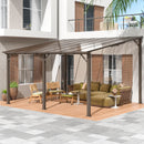 VIWAT 10' x 14' Gazebo, Outdoor Gazebos on Clearance with Aluminum Frame, Wall Mounted Gazebo & Pergola, Lean to Gazebo Awnings for Patio, Decks, Porch and Backyard