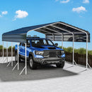 Heavy Duty Metal Carport, Reinforced Frame and Roof for All-Weather, Outdoor Galvanized Car Port with Enhanced Base for Car, Boats (Gray, 12x20 FT)