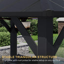 SOLUMIA 8'x6' Grill Gazebo,Outdoor Hardtop Gazebo with Galvanized Steel Double Roof BBQ Grill Canopy with Aluminum Frame, 2 Side Shelves for Patio, Backyard, Deck,Lawn