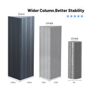 Domi 14x20FT Outdoor Gazebo, Hardtop Gazebo with Galvanized Steel Double Roof, Metal Gazebos with Drainage System Patio Pergola for Patio Deck Backyard,Curtain and Netting,Gray