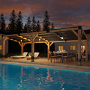 AMERLIFE 10 x 20FT Wood Gazebo with Metal Hardtop, Large Outdoor Grill Canopy with Sloped Roof, Heavy Duty Pergola for Garden, Patio, Backyard, Solid Spruce