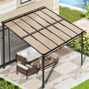 Inbruce Wall Gazebo 10’ x 12’with Dewatering Hole, Large Hard Top Gazebos Pergola with Sloped Roof, Outdoor Gazebo Canopy Awnings for Deck, Backyard, Garden and Porch