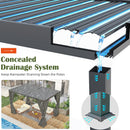 VIWAT Aluminum 10x12 FT Louvered Pergola, Outdoor Pergola with Adjustable Louvered Roof Outdoor Patio Shade Cover, Waterproof & Rustproof Aluminum Gazebo for Backyard and Garden, Gray