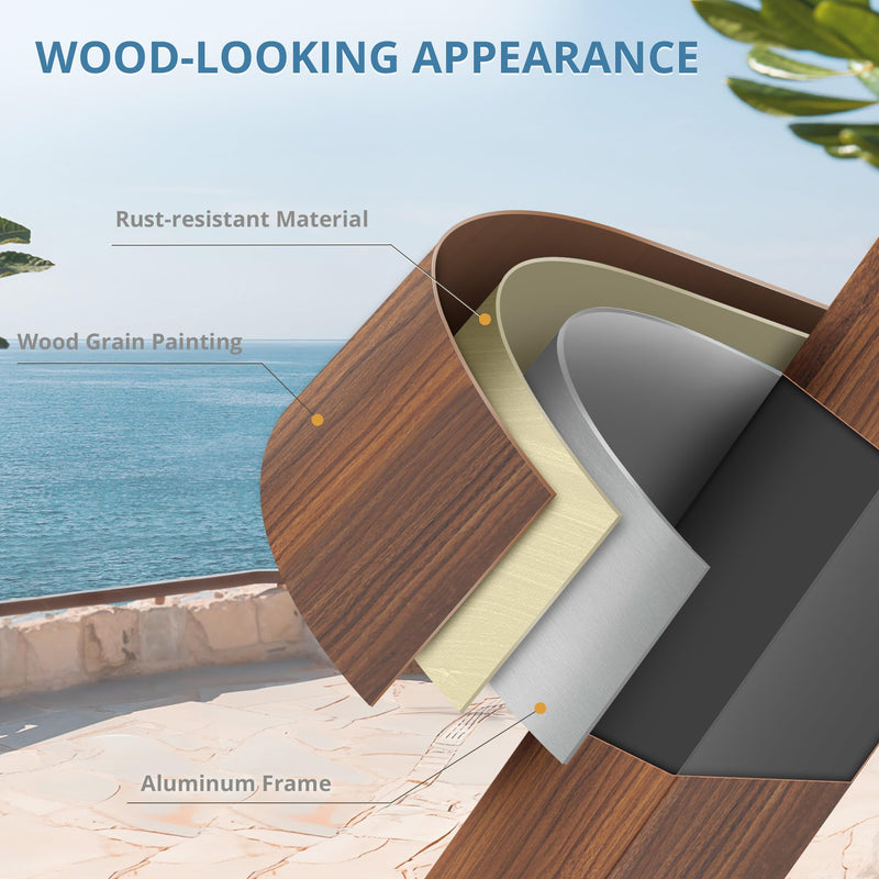 LUE BONA 12x14 ft Hardtop Gazebo, Lean to Gazebo Outdoor Pergola with Wood-Like Aluminum Frame and Metal Roof, Outdoor Permanent Galvanized Steel Pavilion for Deck, Patio, Backyard