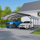 EBE 20' x 20' Metal Carport, Outdoor Heavy Duty Carport with Galvanized Steel Roof and Enhanced Metal Frame Structure, Garage Car Shelter Shade for SUV Trucks and Boats