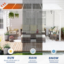 MEISSALIVVE 8' x 12' Wall Mounted Lean to Metal Awnings with Sloped Roof, Outdoor Patio Gazebo Awning for Backyard, Deck, White