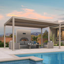 PURPLE LEAF Louvered Pergola 10' × 15', Aluminum Outdoor Hardtop Pergola with Adjustable Retractable Louvre Roof for Deck, Garden Backyard