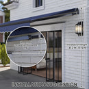 Outsunny 15' x 10' Electric Retractable Awning, Aluminum Frame Motorized Patio Awning with Remote Controller, UV30+ Protection Sun Shade Canopy for Door Window Garden Deck, Dark Blue