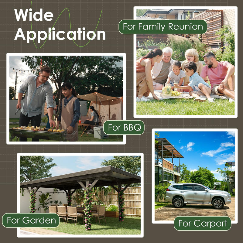 U-MAX 17' x 12' Wooden Gazebo, Freestanding Gazebos Pergola on Clearance, Outdoor Patio Wood Heavy Duty Wood Pergola for Backyard Garden