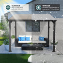 Pamapic 10 * 20FT Wall Mounted Gazebo,4*4 Inch Thickened Pillars & Enlarged Base,Outdoor Hardtop Lean to Pergola,UV Resistant Polycarbonate Roof,Aluminum Frame Pergola,Outdoor Patio Awnings for Lawn