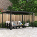 Mirador 111S Round Louvered Pergola Gazebo, 10Ft x 13Ft, Full Aluminum Frame, Adjustable Roof, Outdoor, Durable, Charcoal