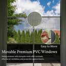 Domi 12x14FT Outdoor Sunroom, Galvanized Steel Hardtop Enclose Gazebo Sloping Roof, All Weather Aluminum Solarium Screen House for Patio Deck Backyard with Lockable Door, Moveable PVC Screen