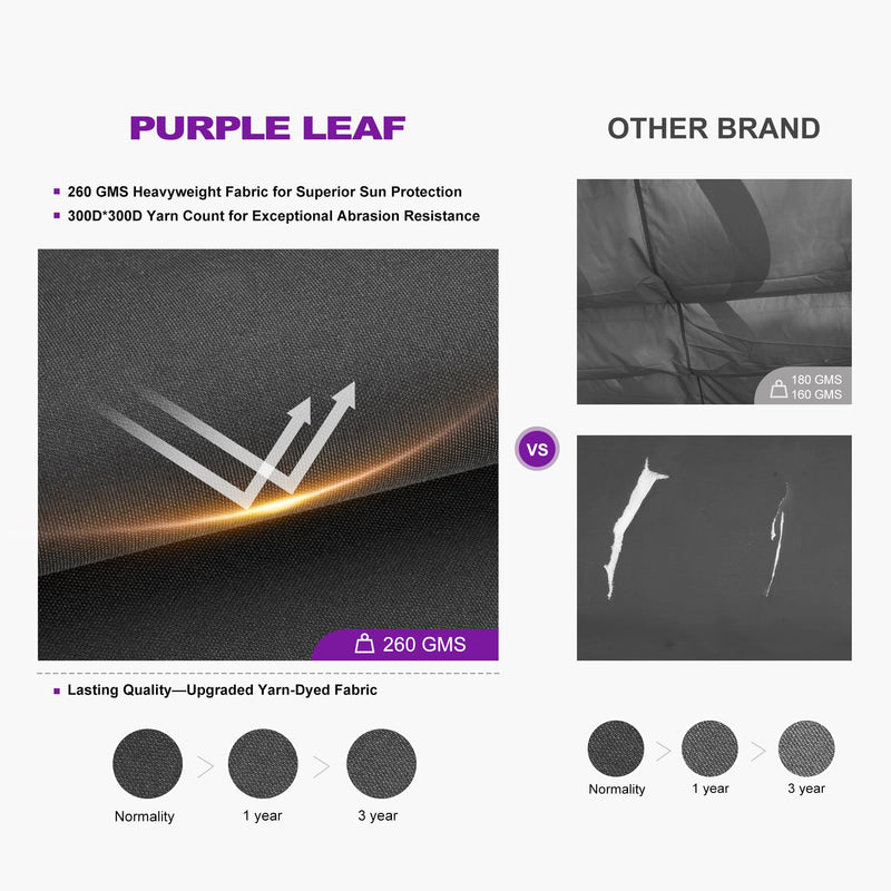 PURPLE LEAF 10' X 13' Outdoor Retractable Pergola with Sun Shade Canopy Patio Metal Shelter for Porch Garden Beach Pavilion Grill Gazebo Modern Yard Grape Trellis Pergola, Gray