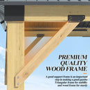 GARTOO 11’x13’ Patio Wooden Gazebo, Galvanized Steel Roof Gazebo & Privacy Curtains and Netting, Double Vented Roof Hardtop Gazebo for Garden, Porch, Lawn, Poolside, Backyard, Deck