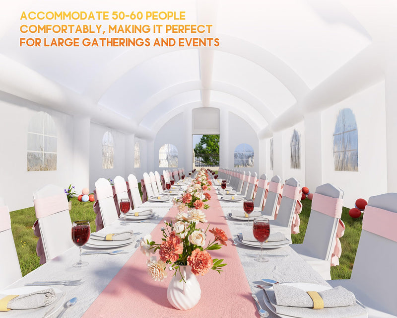 Albott 40x23x15 FT Commercial Inflatable Wedding Tent, 210D Oxford Fabric Portable Heavy Duty Party Tent with 2 Roll-Up Doors & 8 Sand Bags, Gazebo Event House for Wedding Birthday Backyard Party