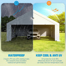 Benass Carports 20x20 Heavy Duty, Portable Garage 20x20 with 2 Roll Up Zipper Doors and Mesh Windows, Driveway Car Port Canopy, White