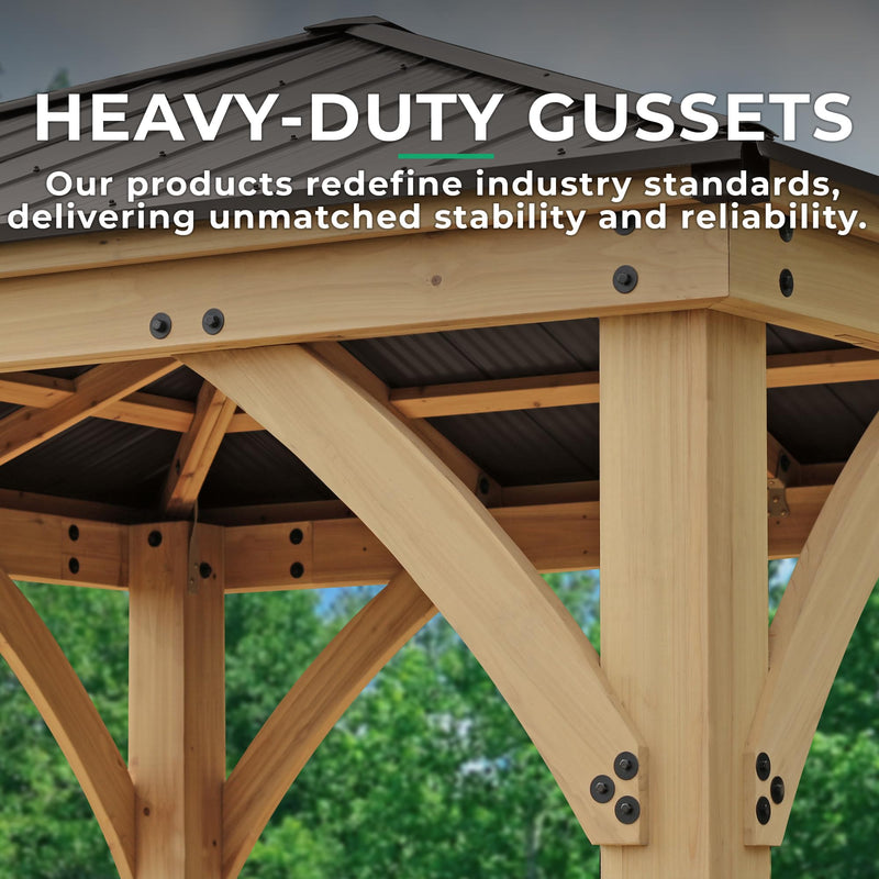 Yardistry 10' x 10' Meridian Gazebo Brown