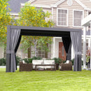 Aoxun Louvered Pergola 10 x 12ft Outdoor Aluminum Pergola with Adjustable Roof for Gardens, Decks and Backyards, Gray