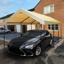 Caravan Canopy Mega Domain Carport with Waterproof Polyethylene Top, Durable Steel Frame, Compression Lock, and Easy Assembly, 10 by 20 Feet, Tan