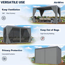 Airwire Pergola 10x12 Ft Louvered Pergola Aluminum Outdoor Pergolas W/Adjustable Roof, Waterproof Curtains and Nets Outdoor Gazebo for Deck,Patio,Backyard and Garden