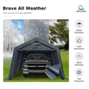 MFSTUDIO Outdoor Carport 13x22 ft, Portable Storage Sheds Shelter Garages Heavy Duty Canopy with Rolled up Zipper Doors, Outside Utility Shed Garage Tent for Boat,Patio Furniture and Tools