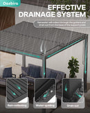 Louvered Pergola, 10 x 10 Aluminum Pergola, Outdoor Modern Design with Adjustable Roof and Hidden Drainage System, Durable for Gardens,Garden Yard, Deck (Dark Gray, 10x10)