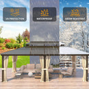 YOLENY 12'x20' Hardtop Gazebo, Outdoor Polycarbonate Double Roof Canopy, Aluminum Frame Permanent Pavilion with Curtains and Netting, Sunshade for Garden, Patio, Lawns