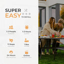 HAPPATIO 10' x13' Outdoor Arched Patio Pergola, Outdoor Retractable Pergola with Sun Shade Canopy, Aluminum Frame with Canopy Fixed in Various Positions for Gardens, Patios, Backyards (Grey)