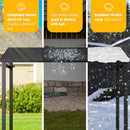 EBE 12' x 12' Hardtop Gazebo, Heavy Duty Lean to Metal Gazebos Outdoor Pergola, Wall Mounted Gazebo with Galvanized Steel, Patio Roof Awning for Patio, Deck, Backyard