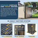 YOLENY 10x20ft Louvered Pergola, Outdoor Pergola with Adjustable Rainproof Roof, Aluminum Gazebo with 6 Panels Pull-Down Screen for Patio, Lawn, Garden, Backyard, Deck, Dark Gray