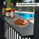 Domi 6.5x12FT Hardtop Grill Gazebo, Outdoor BBQ Gazebo with 2 Side Shelves and Ceiling Hook, Outdoor Grill Canopy with Galvanized Steel Slope Roof for Patio Lawn Backyard Deck, Grey