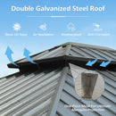 Domi 12' X 14' Hardtop Gazebo, Upgraded Metal Gazebo with Drainage System, Dual-Layer Galvanized Steel Roof, Curtain and Netting, Outdoor Shelter Canopy for Patio, Garden, and Backyard, Grey