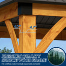 COVERONICS 13FT x 15FT Outdoor Spruce Wood Gazebo - Patio Wooden Frame Gazebo with Galvanized Steel Roof, Heavy-Duty Hardtop Gazebos for Garden, Poolside, Deck, Backyard