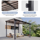 oneinmil 10 x 8FT Hardtop Gazebo for Patio, Outdoor Aluminum Wall-Mounted Gazebo Pergola with Sloped Roof, Heavy Duty Awnings for Patio Covers, Backyard, Deck, Garden