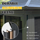 Domi 12x15FT Outdoor Sunroom, All-Season Solarium Gazebo with Galvanized Steel Roof, 4 Sliding Doors, Detachable PVC Screen, Aluminum Permanent Sun Room for Patio Deck Garden