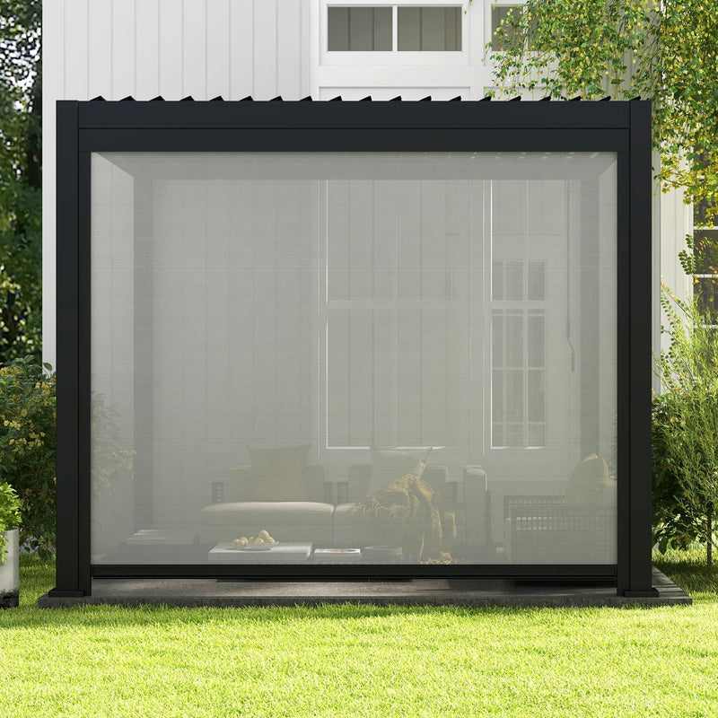 Mirador Accessory - 10Ft Side Adjustable Pull Down Screen for Mirador pergola 111S and 111DA, Enhance Outdoor Living Space with Pull-Down Sun Shade, Wind Block, UV Resistant, Charcoal, not pergola