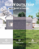 Hipicute 20'x10'x11' Heavy-Duty Portable Garage with Canopy, Front and Back Doors, Roll-Up Windows, Carport Shelter Reinforced Structure for Cars, Trucks, Boats, and Parties - Gray